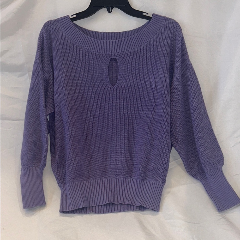 New York & Company Purple Crew Neck Sweater